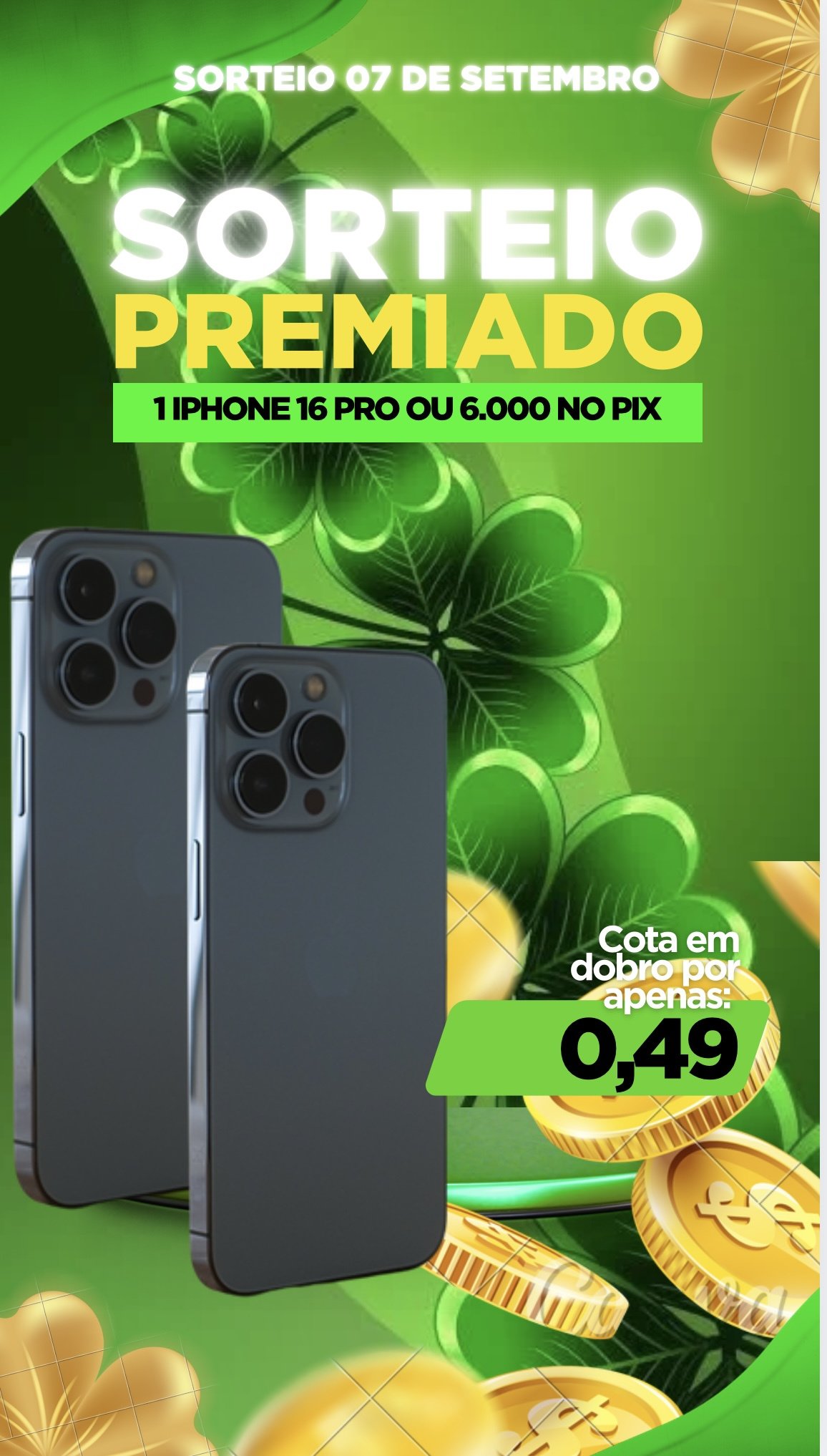 Iphone 16 Pro ou 6.000 no pix 